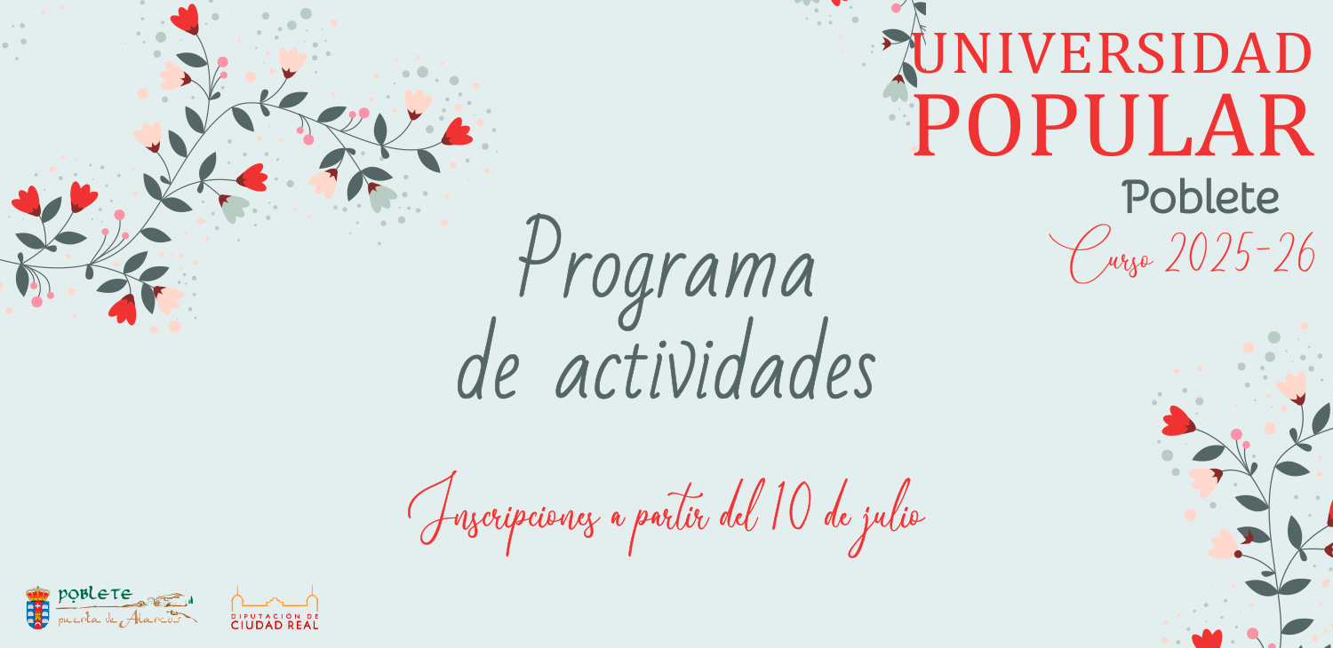 Programa de actividades del curso 2025-2026 de la Universidad Popular de Poblete